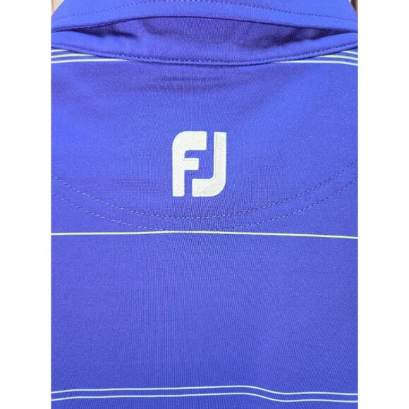 FOOTJOY FJ Men's Purple Striped Polo Golf Shirt Large - Picture 7 of 8
